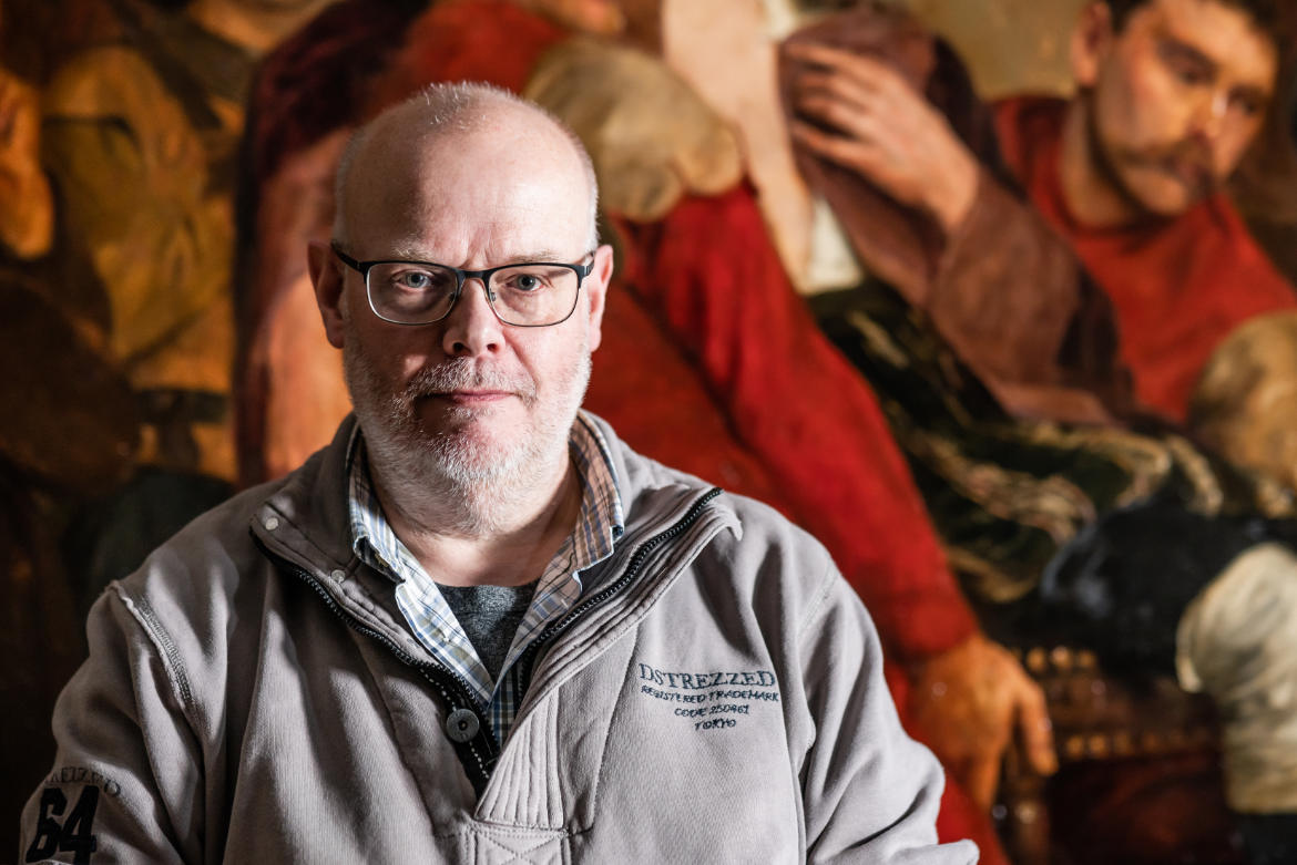 Marc Leenaerts, restaurator van het schilderij van Emile Godding