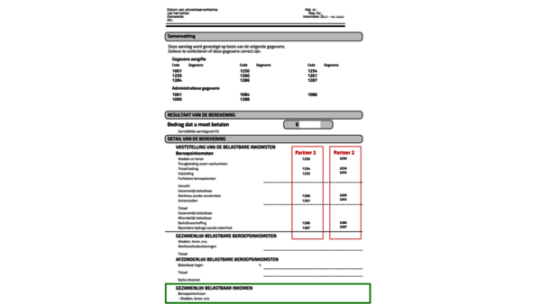 Voorbeeld aanslagbiljet