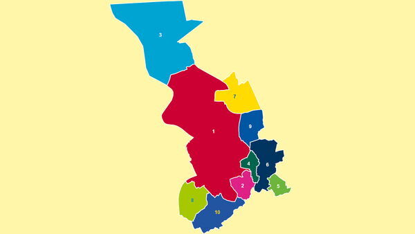 10 districten van stad Antwerpen